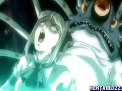 Caught hentai drilled by tentacles