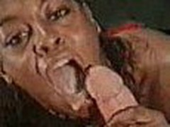 A Dark Girl Addicted To White Cock Cum....she plays with his cum in her mouth before swallow it what i slut